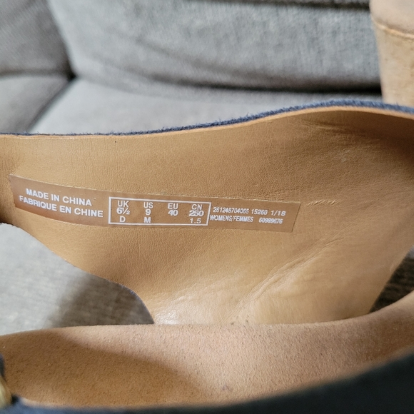 Clarks Navy Nubuck Wedges - Picture 5 of 8